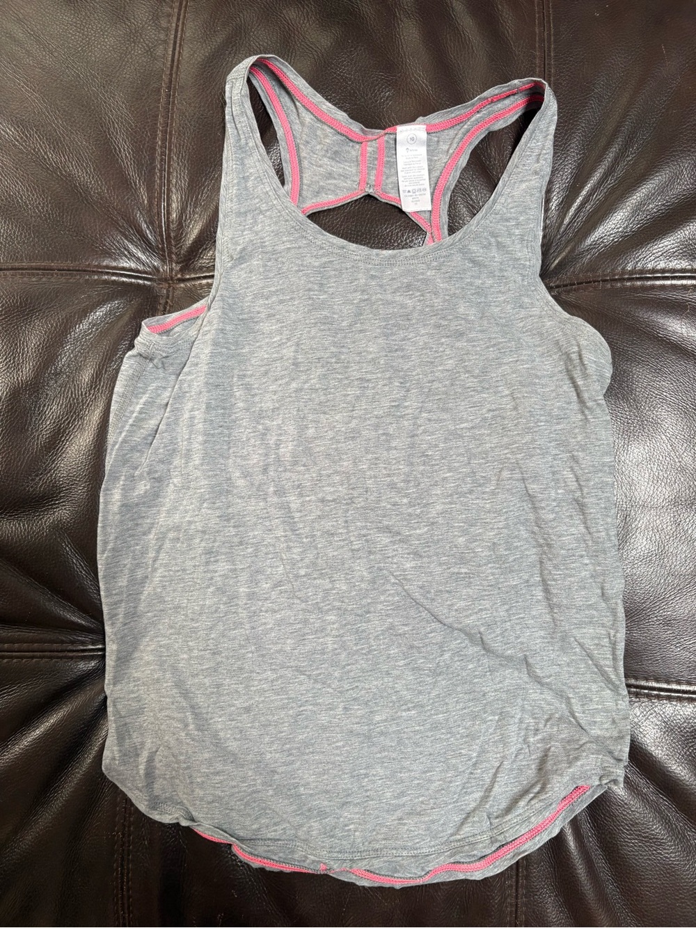 Ivivva Girls' Gray Racerback Tank with Pink Trim